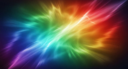 abstract rainbow color background with some smooth lines and highlights in itの素材