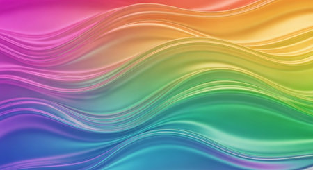 abstract background with smooth lines in rainbow colors. 3d renderの素材