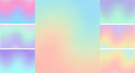 Holographic foil. Hologram foil. Pastel neon rainbow. Hologram foil. Pastel neon rainbow. Ultraviolet metallic paper. Template for presentation. Cover to web design. Abstract colorful gradient.の素材