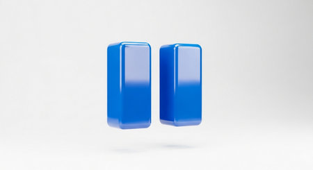 Volumetric glossy blue Plastic number 0 isolated on white background. 3D rendered digital symbol.の素材