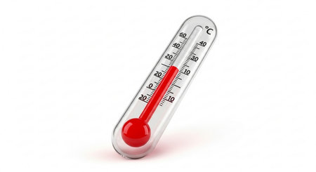 Thermometer on a white background. 3d render of thermometerの素材
