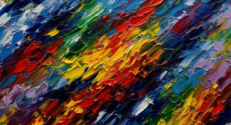 abstract oil painting on canvas close up as a colorful background textureの素材