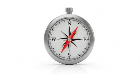 Compass isolated on white background. 3D rendering. 3D illustration.の素材