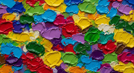 colorful abstract background painted with oil paints on canvas close-upの素材