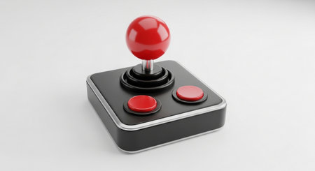 3d rendering of a joystick isolated in white background. Computer generated image.の素材