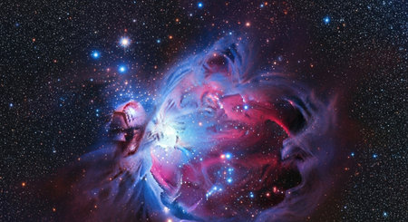 Nebula and stars in deep space. Science fiction wallpaper.の素材
