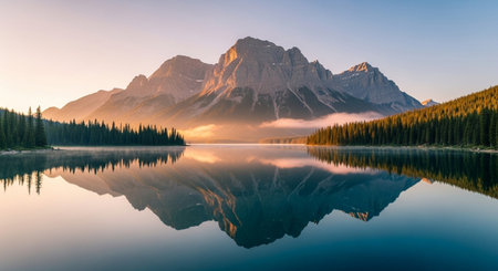 Sunrise at Moraine Lake, Banff National Park, Alberta, Canadaの素材