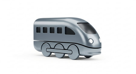 3d rendering of a train isolated on a white background with shadowの素材