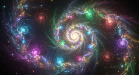 Abstract fractal. Fractal art background for creative design. Decoration for wallpaper, desktop, poster, cover booklet. Print for clothes, t-shirt. Creative illustration for designの素材