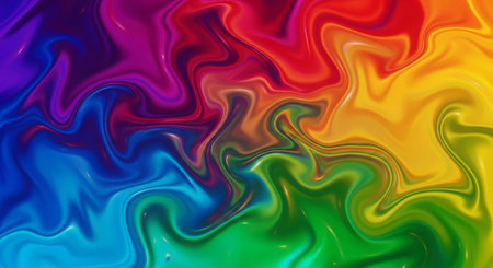 abstract background of colorful flowing liquid paint. Multicolored textureの素材