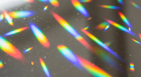 rainbow effect on glass as abstract background. close up. macroの素材