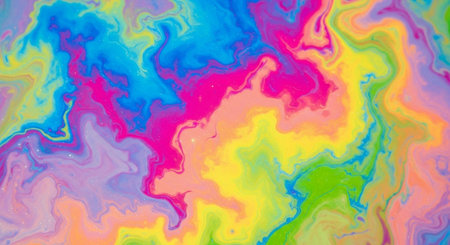 abstract background of colored paint in water. spots of paint on the waterの素材
