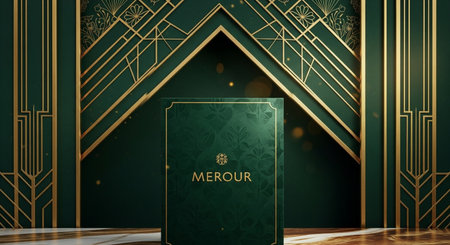 Merry Christmas and Happy New Year Greeting Card. Luxury background with golden ornament.の素材