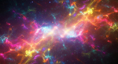 Cosmic space and stars, nebulae and galaxies, computer generated abstract backgroundの素材