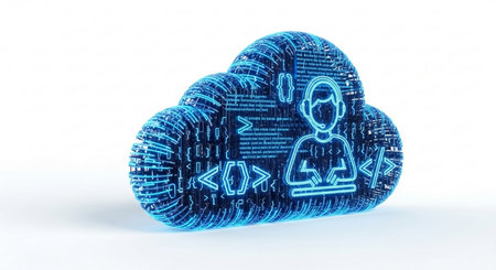 Cloud computing concept on white background, 3d rendering. Computer digital drawing.の素材