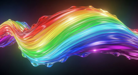 3d rendering of a colorful flowing liquid background with some smooth lines in itの素材