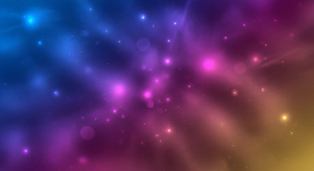 Abstract background with bokeh defocused lights and stars. Vector illustration.の素材