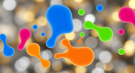 Abstract background with colorful splashes and bokeh. 3d renderingの素材