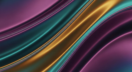 abstract background with smooth lines in pink, blue and yellow colorsの素材