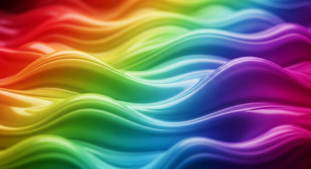 abstract background with smooth lines in rainbow colors. 3d renderingの素材