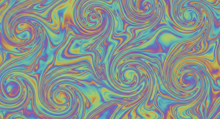 abstract psychedelic background with blue, pink and yellow swirls.の素材
