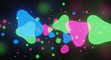 abstract colorful bokeh background, computer generated abstract background, 3D renderingの素材
