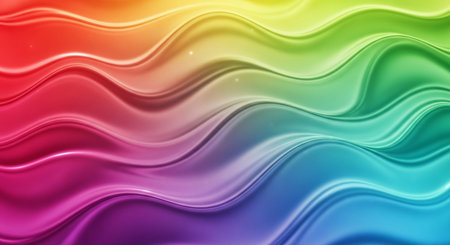 abstract background with smooth lines in rainbow colors, 3d renderの素材