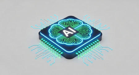 Artificial intelligence (AI) and machine learning concept. 3D rendering.の素材