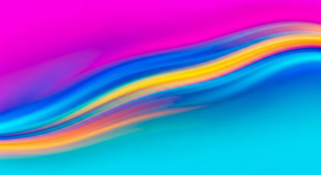 abstract background with smooth lines in pink, blue and yellow colorsの素材