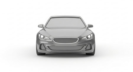 3D rendering of a brand-less generic concept car in studio environmentの素材