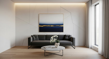 modern bright interiors 3D rendering illustration computer generated image not photosの素材