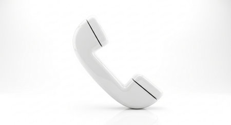 Highly rendering of a telephone handset in white backgrounの素材