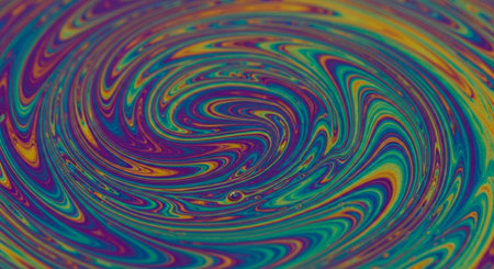 abstract psychedelic background of the colorful dots and lines of the soapの素材