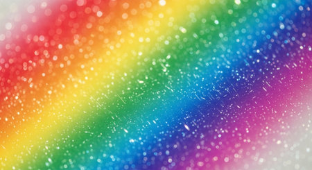 rainbow bokeh abstract background for birthday, anniversary, new year eve or Christmas.の素材