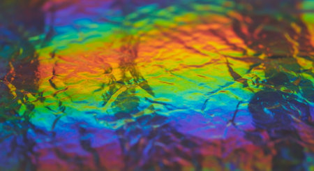 Rainbow colors abstract background. Macro shot of the surface of the rainbow.の素材