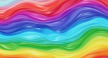 abstract multicolored background with lines and waves of rainbow colorsの素材