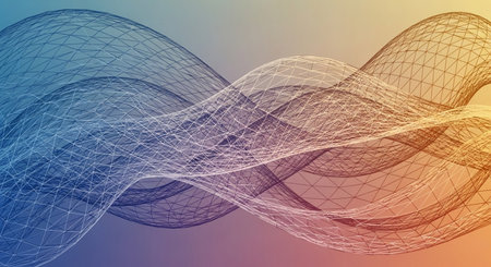 Abstract background with wavy lines. 3d rendering, 3d illustration.の素材