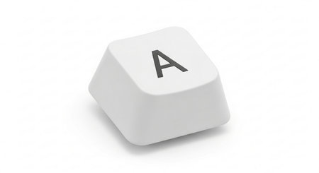 Keyboard of computer keyboard with letter A (clipping path included)の素材