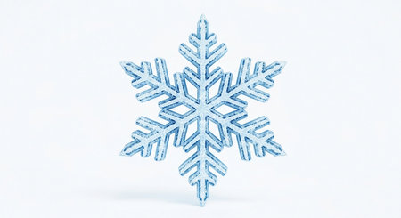 Snowflake on a white background. 3d rendering, 3d illustration.の素材