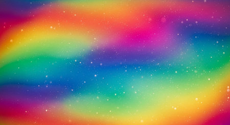 Rainbow abstract background with sparkles and bokeh. Vector illustration.の素材