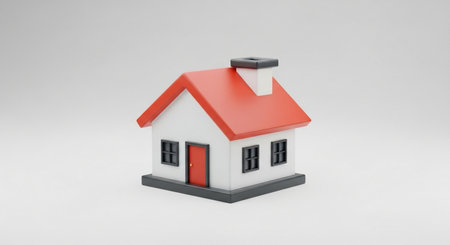 3d render of house model in white background with clipping path.の素材