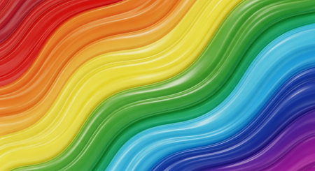colorful abstract background with smooth lines in rainbow colors, 3d illustrationの素材