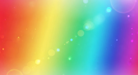 Rainbow abstract background with bokeh effect. Vector illustration.の素材
