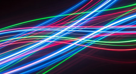 abstract light speed motion effect background, technology and science concept.の素材