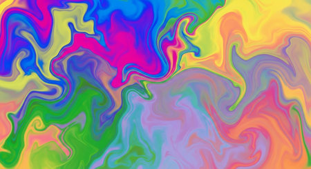 Colorful psychedelic liquefaction background. Acrylic paint pattern.の素材