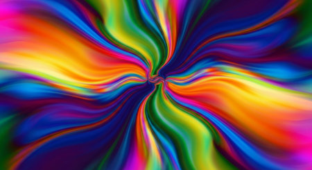 abstract colorful background with smooth lines in rainbow colors, computer generated imagesの素材