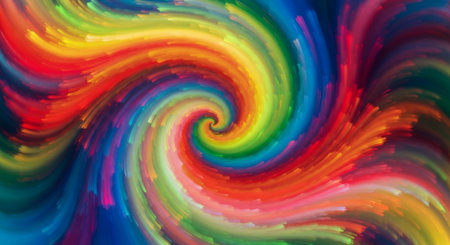 Colorful abstract background with swirling lines. Curved lines in a spiral.の素材