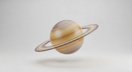 3d render of saturn planet in space. High resolution image.の素材