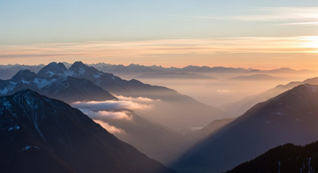 panoramic view of the alps at sunset, switzerlandの素材