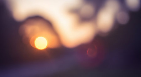 Blurred of car in city at night, bokeh background.の素材